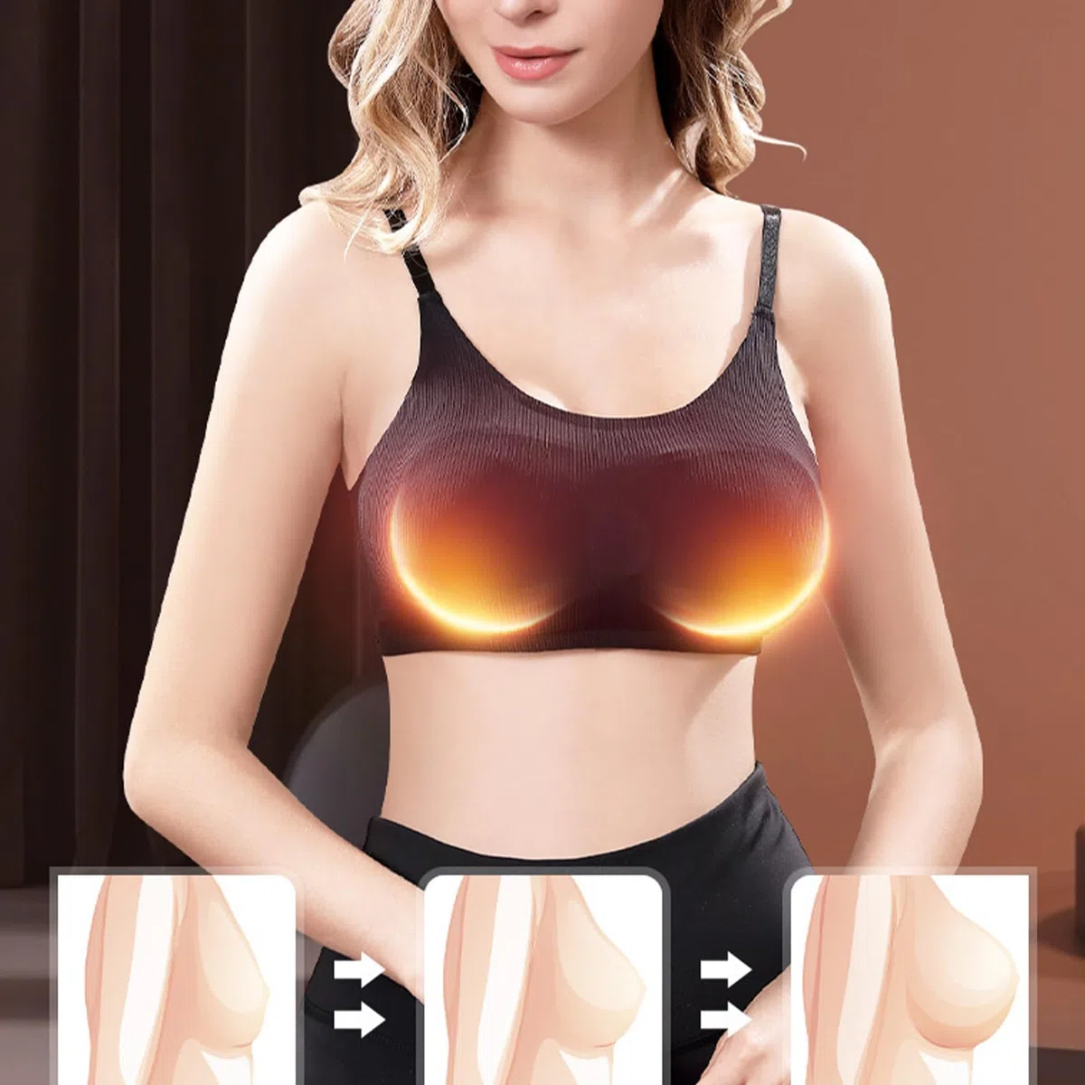 Masseur De Mamelon – Masseur De Sein Électrique Mains Libres, Thérapie De Réchauffement Réglable, Soutien-gorge Portable Réutilisable, Aide À L'allaitement Légère | Pour Les Femmes Mère Maternité Gros