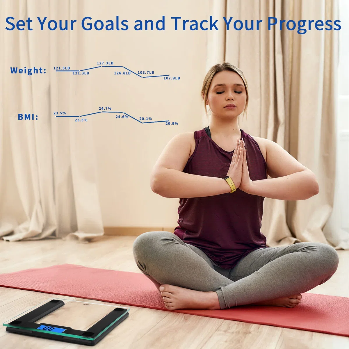 Vitafit 250kg Pèse-personne Électronique avec Poids et BMI , Balance Pese Personnes Connectée Bluetooth, 8mm En Verre Trempé avec Plate-Forme Extra-Large,Noir