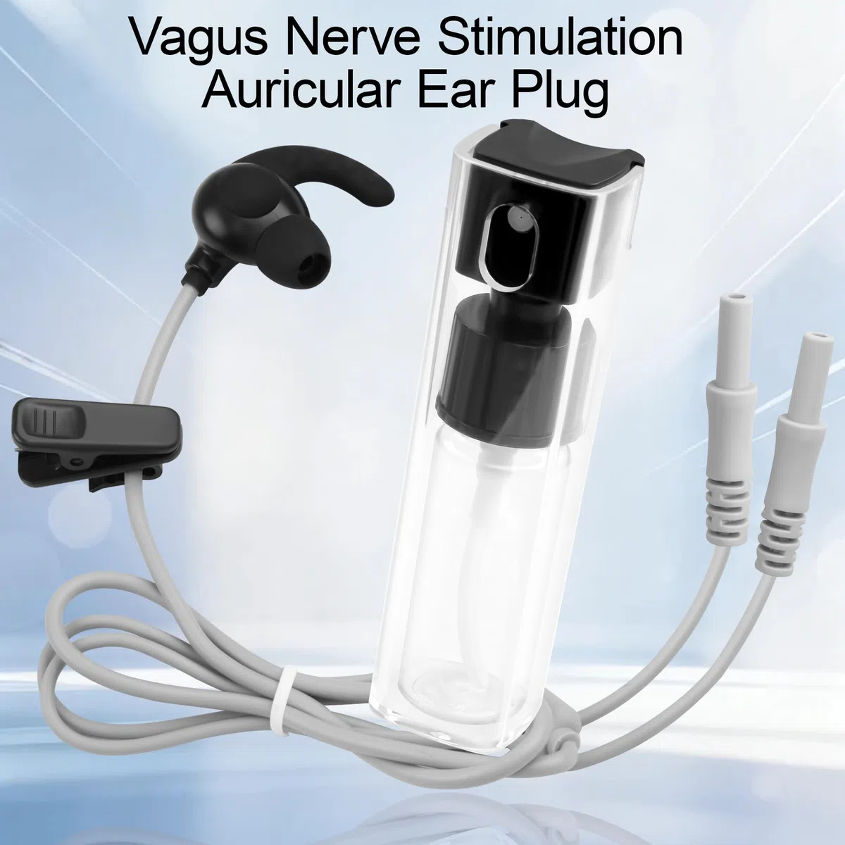 Vagus Nerve Stimulation Plug d'oreille vers connecteur avec flacon pulvérisateur et 2 embouts d'oreille remplaçables