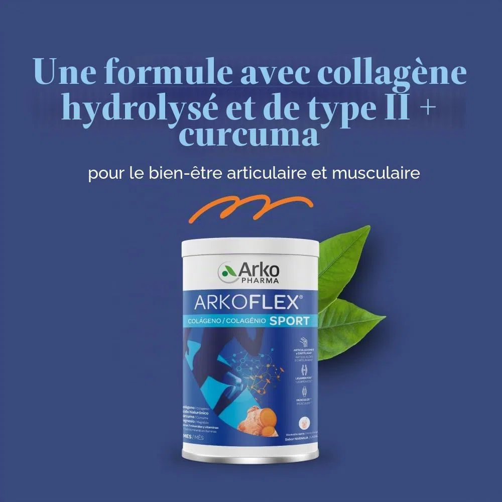 ARKOPHARMA ARKOFLEX DOLEXPERT colageno sabor naranja – produit multifonction à large champ d’application, convient à ceux qui recherchent un produit fiable au quotidien, poids 390 g et devient un alli