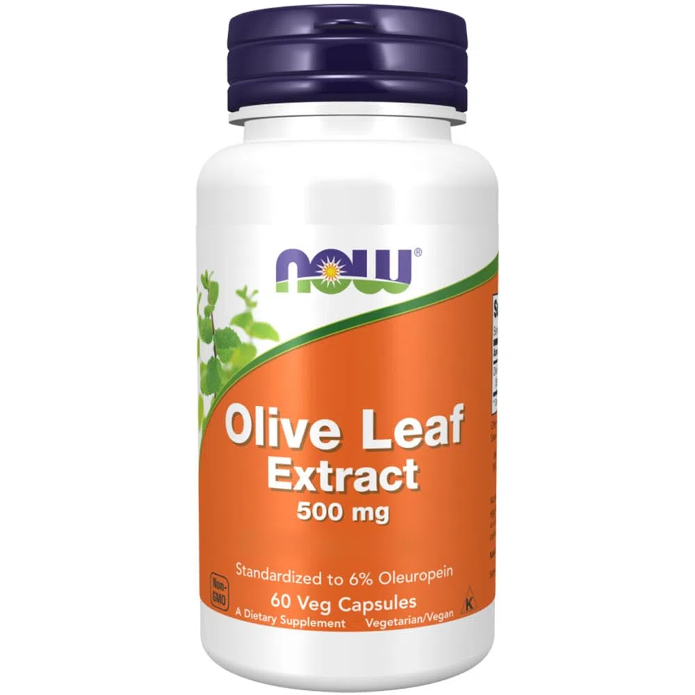 Now Foods, Olive Leaf Extract (Extrait de Feuille d'Olivier), 500mg, 60 Capsules végétaliennes, Testé en Laboratoire, Sans Soja, Sans Gluten, Végétarien, Sans OGM