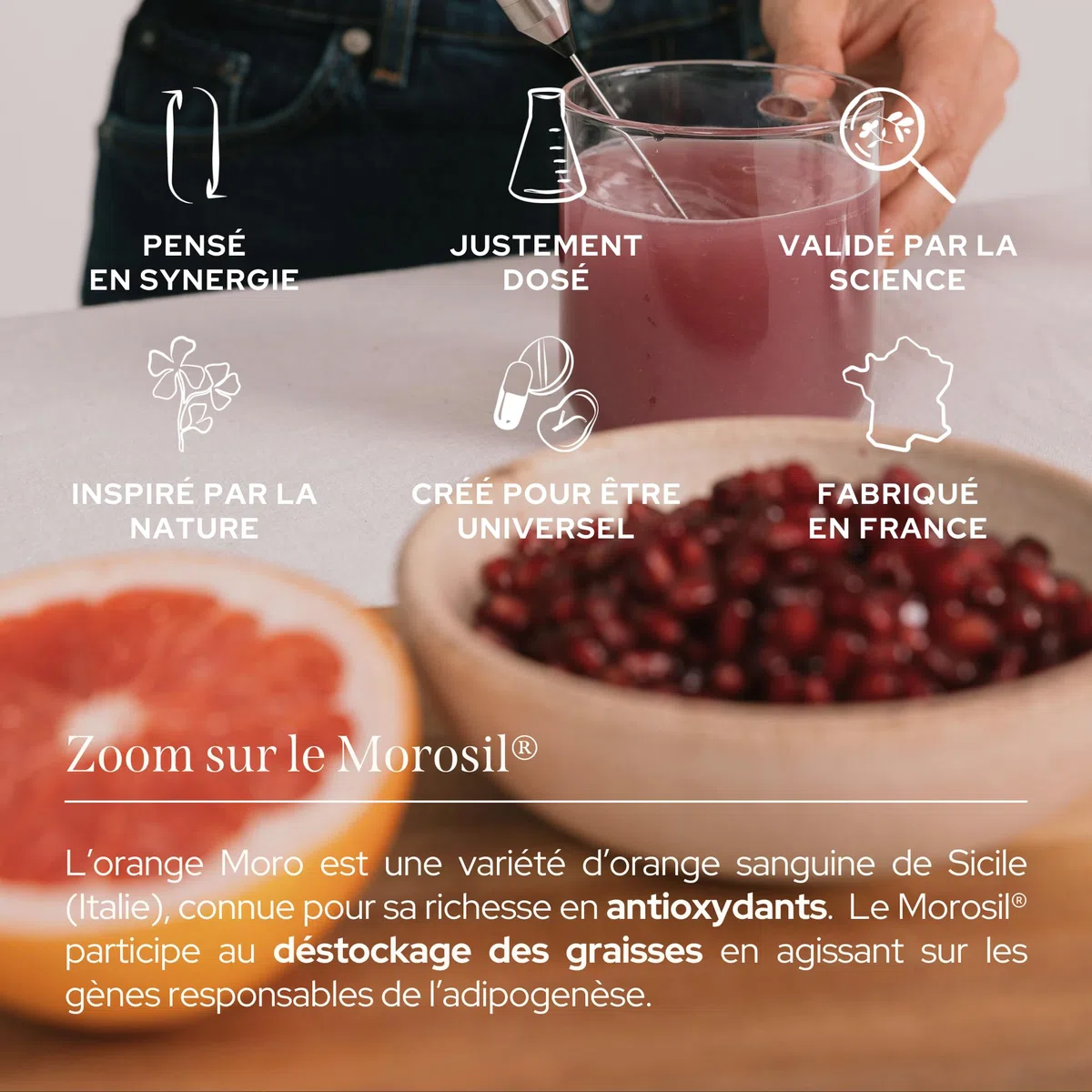 EPYCURE - Boost Méta Morosil 400mg Hautement Dosé - 87% Naturel - Équilibre Énergétique - Orange Moro, Cola, Chrome, Choline - Goût Myrtille - 1 Mois - Vegan
