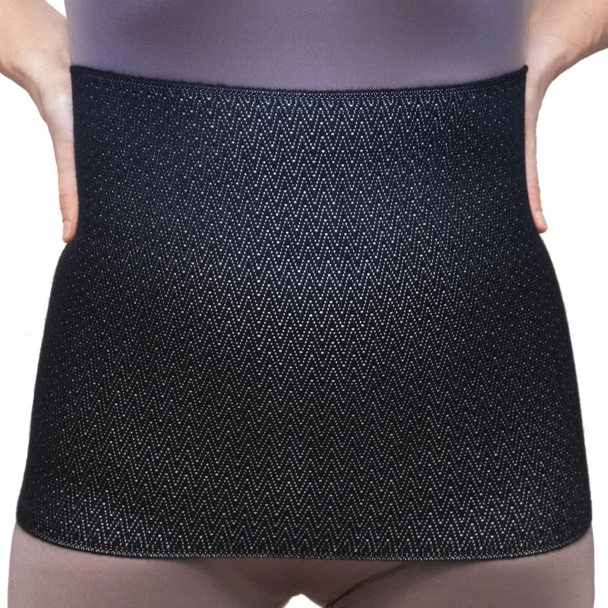 Ceinture lombaire chauffante Laine Abdominale Homme Femme Gaine ventre plat M - Noir