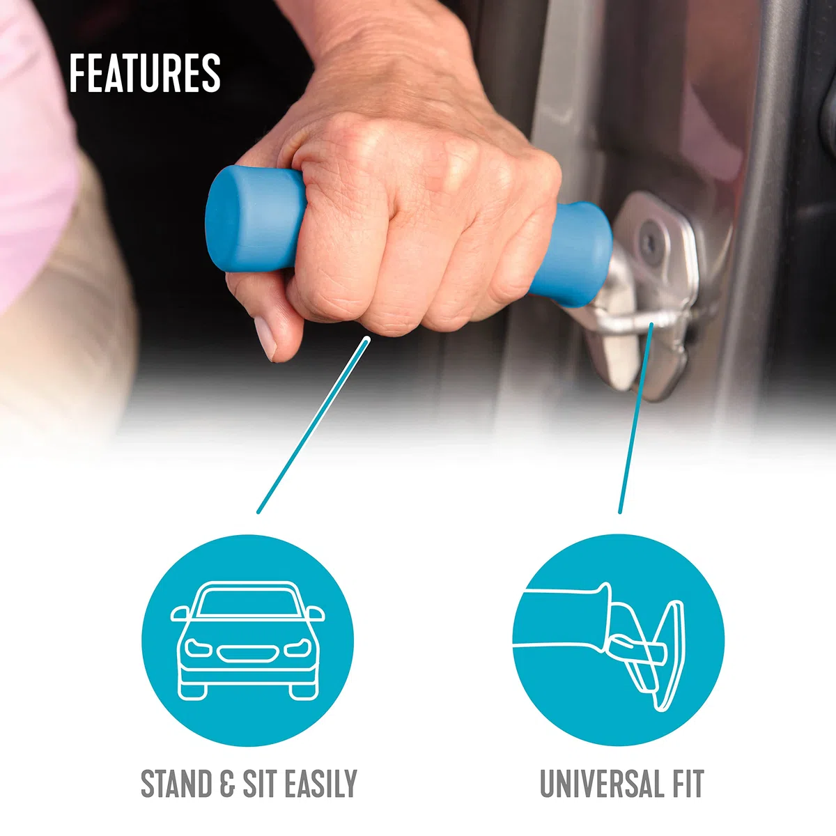 Able Life Auto Cane, Aide à la Mobilité de Véhicule, Barre D'appui Portable pour Voiture, Bleue