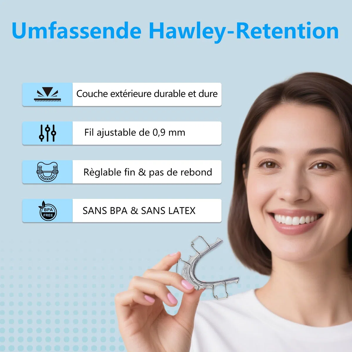 Gouttière de Hawley sur mesure, confortable et durable, sans BPA, adaptée aux adultes et aux enfants, Empêche le déplacement des dents, pour mâchoire supérieure et inférieure - Rose (2 pièces)
