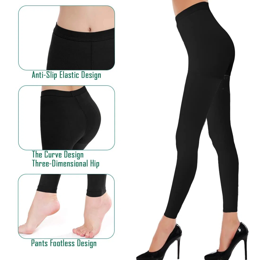 Collants de compression médicaux pour œdèmes de Vericose, soutien ferme opaque 20-30 mmHg, bas de compression gradués, sans pieds, noir, taille XXL