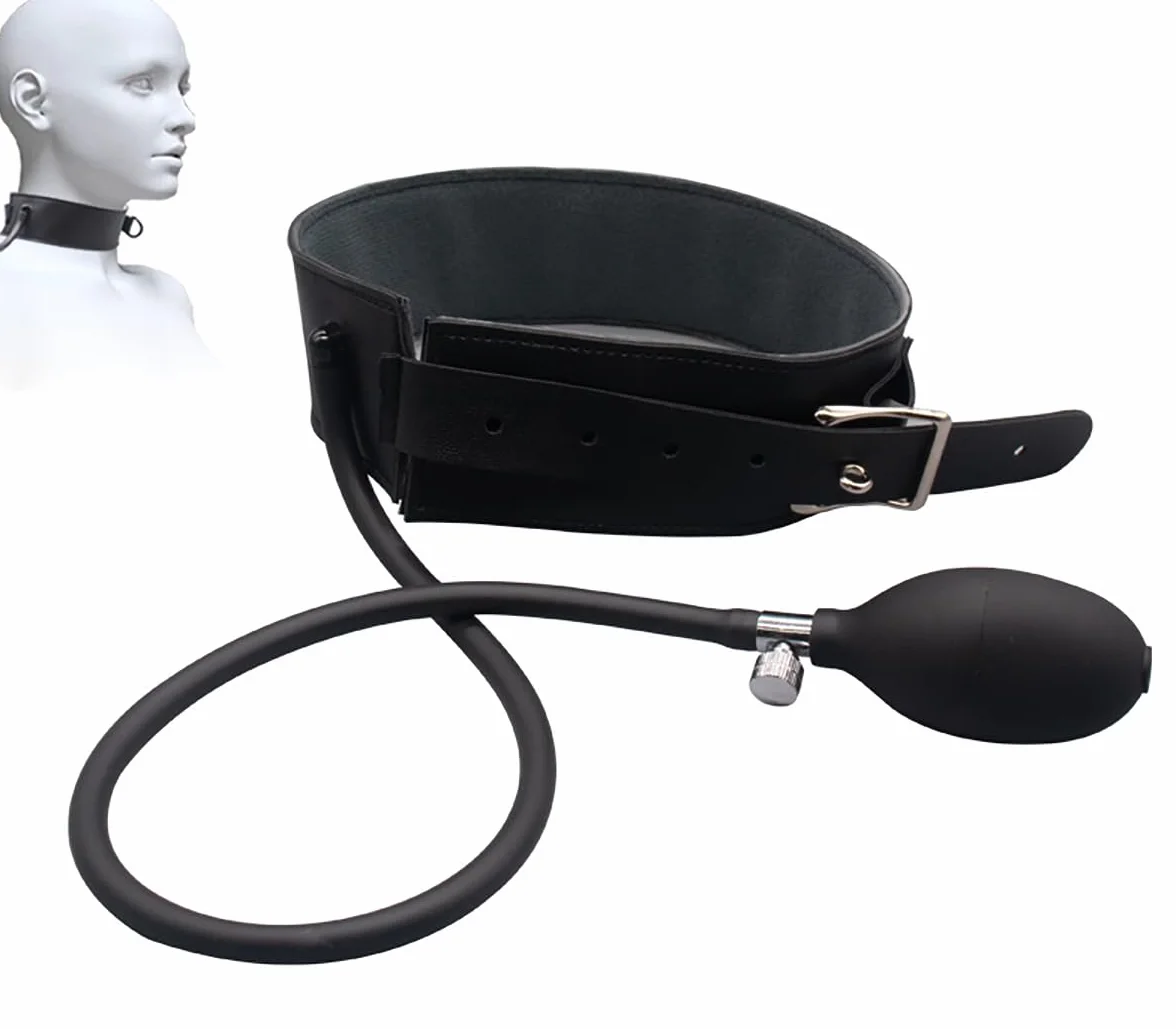 Collier Gonflable Fun pour BDSM – Collier de Jeu de Rôle Ajustable pour Hommes et Femmes – Jouet de Contrainte Réglable pour Adultes