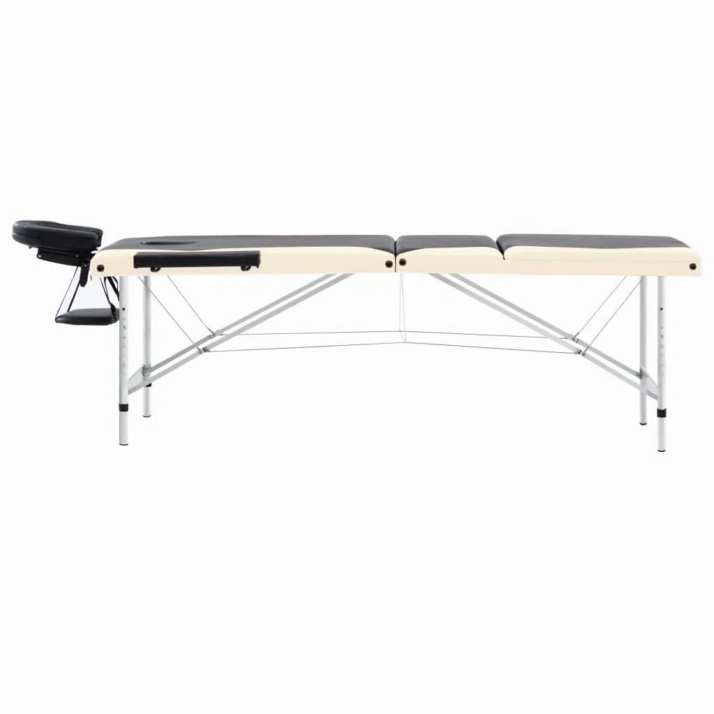 Générique Table de Massage Pliable 3 Zones Aluminium Noir et Beige,Santé & beauté,Hygiène personnelle,Massage & Relaxation,Tables de Massage,Noir,17.1 KG,110237