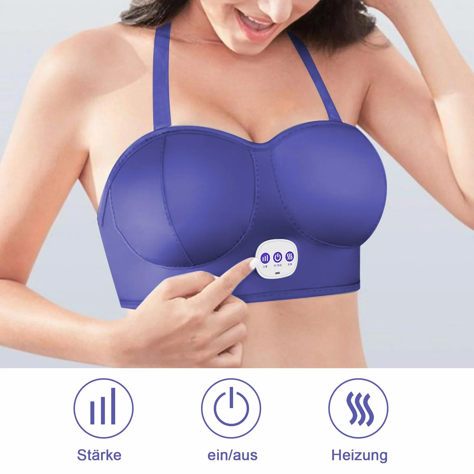 Masseur électrique de poitrine - Appareil de massage de levage des seins - Vibration intelligente de la chaleur - Augmentation des seins contre l'affaissement (rouge)