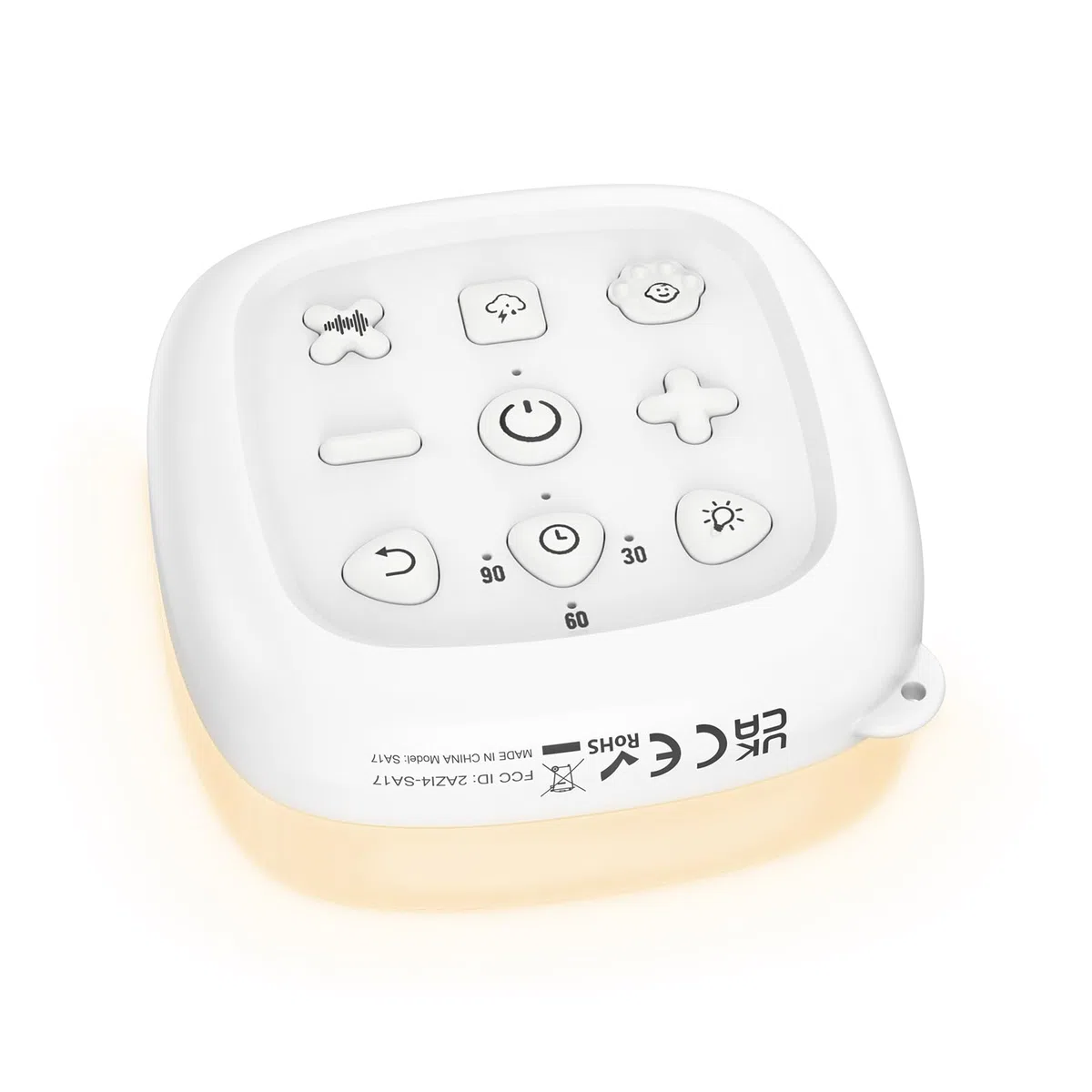 Machine à Bruit Blanc 24 sons, Haut-parleur sans Fil, 6 Luminosités Réglable, Machine à Bruit de Sommeil pour Bébé Enfant, Minuterie et Fonction Mémoire pour Yoga, Sommeil, Bureau, Voyage