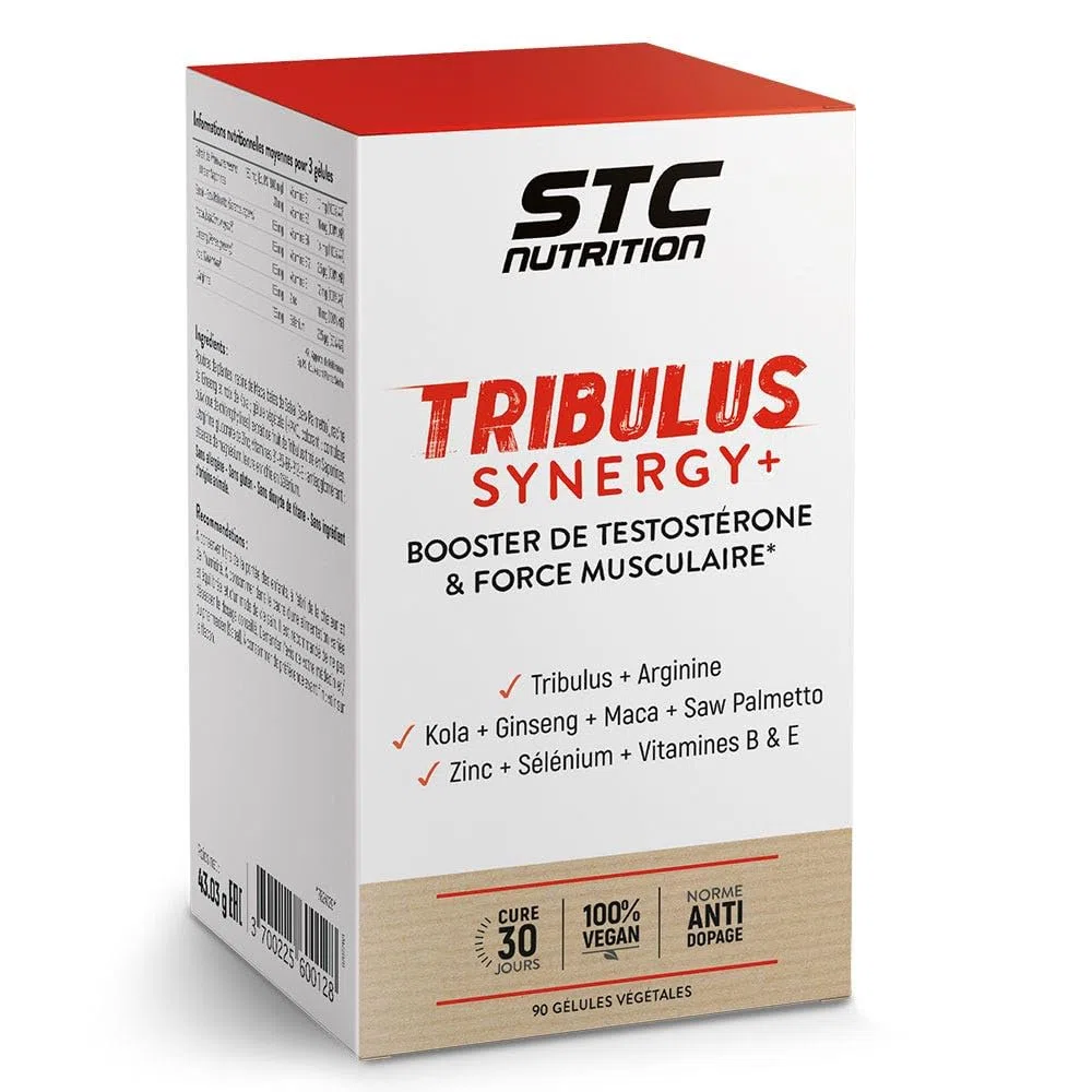 STC NUTRITION - Tribulus Synergy + - Favorise le maintien du taux de testostérone - Améliore les performances physiques & Améliore les performances physiques - 90 gélules végétales