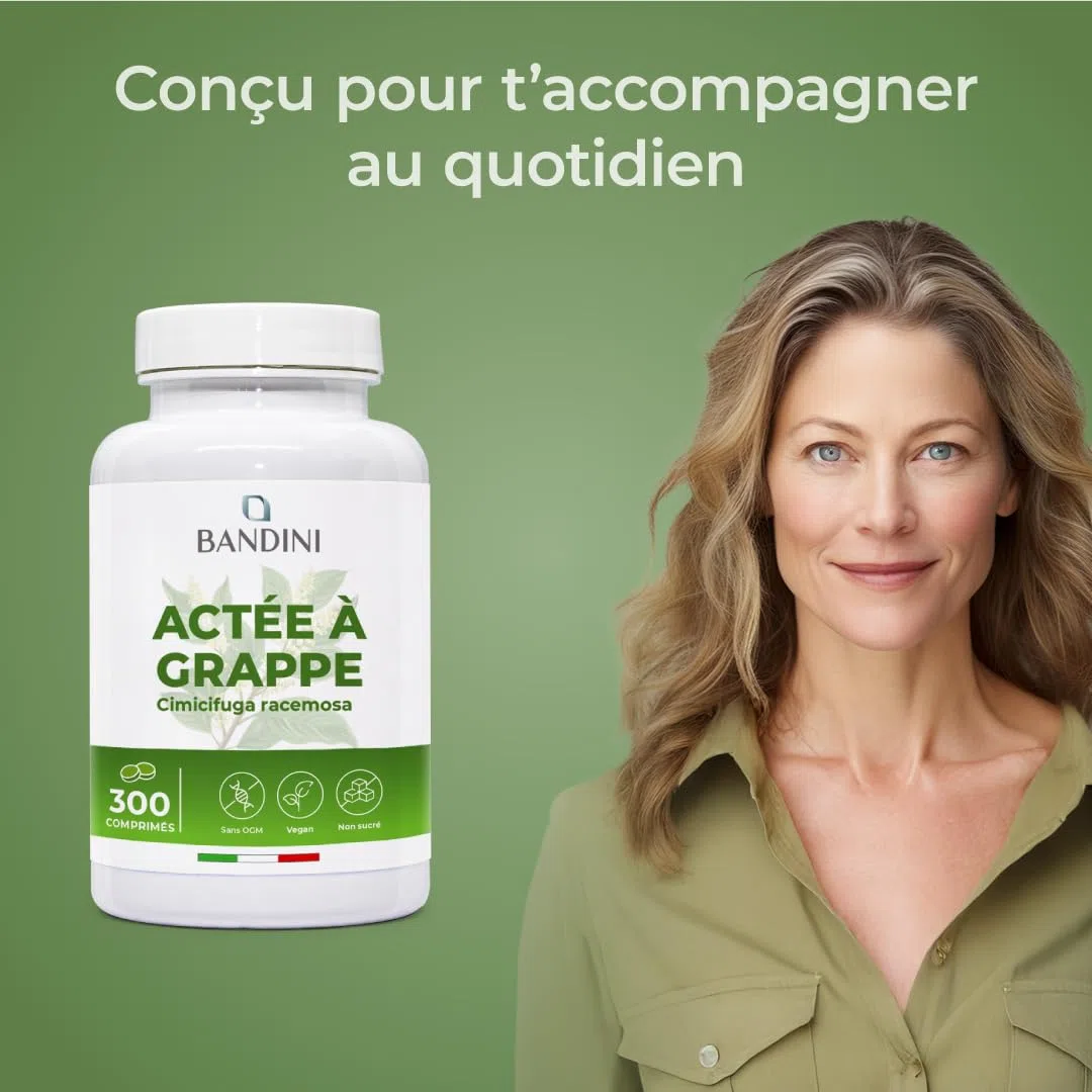 Bandini® Actée à grappe 300 comprimés | Cimicifuga racemosa ou Actaea racemosa rhizome extrait sec | Complément alimentaire Vegan | 300 mg par dose quotidienne | Supplément Naturel et Végétalien