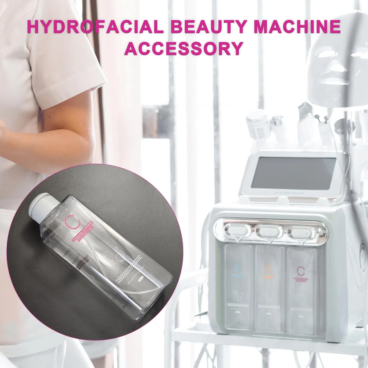 Elitzia Pièces de rechange A B C H2O2 Pièces de rechange ETLB245 ETLB248 Appareil Hydrafacial Beauty Machine (bouteille C)