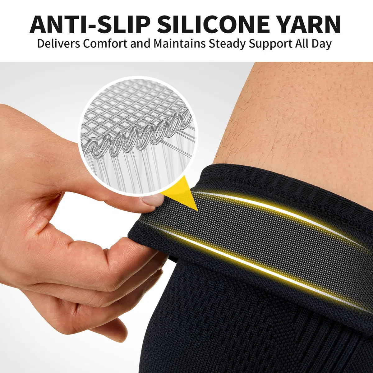 CAMBIVO Genouillère Légère et Respirante, Genouillere Arthrose genou Élastique - 50 g Ultra Fine, Confort Quotidien pour Fitness, Activités Légères, Gym Douce et Usage Journalier