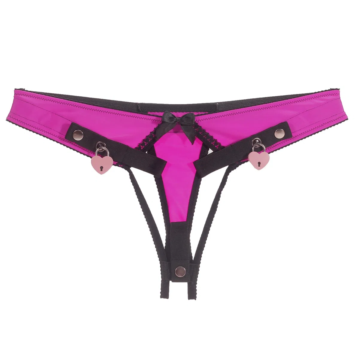 Cage de chasteté auxiliaire pour hommes, Sissy Chastity Panties à utiliser avec le clip pénis Cock Cage et l'anneau pénis, ceinture de chasteté SM jouets sexuels pour hommes (Pink+Lock,L)
