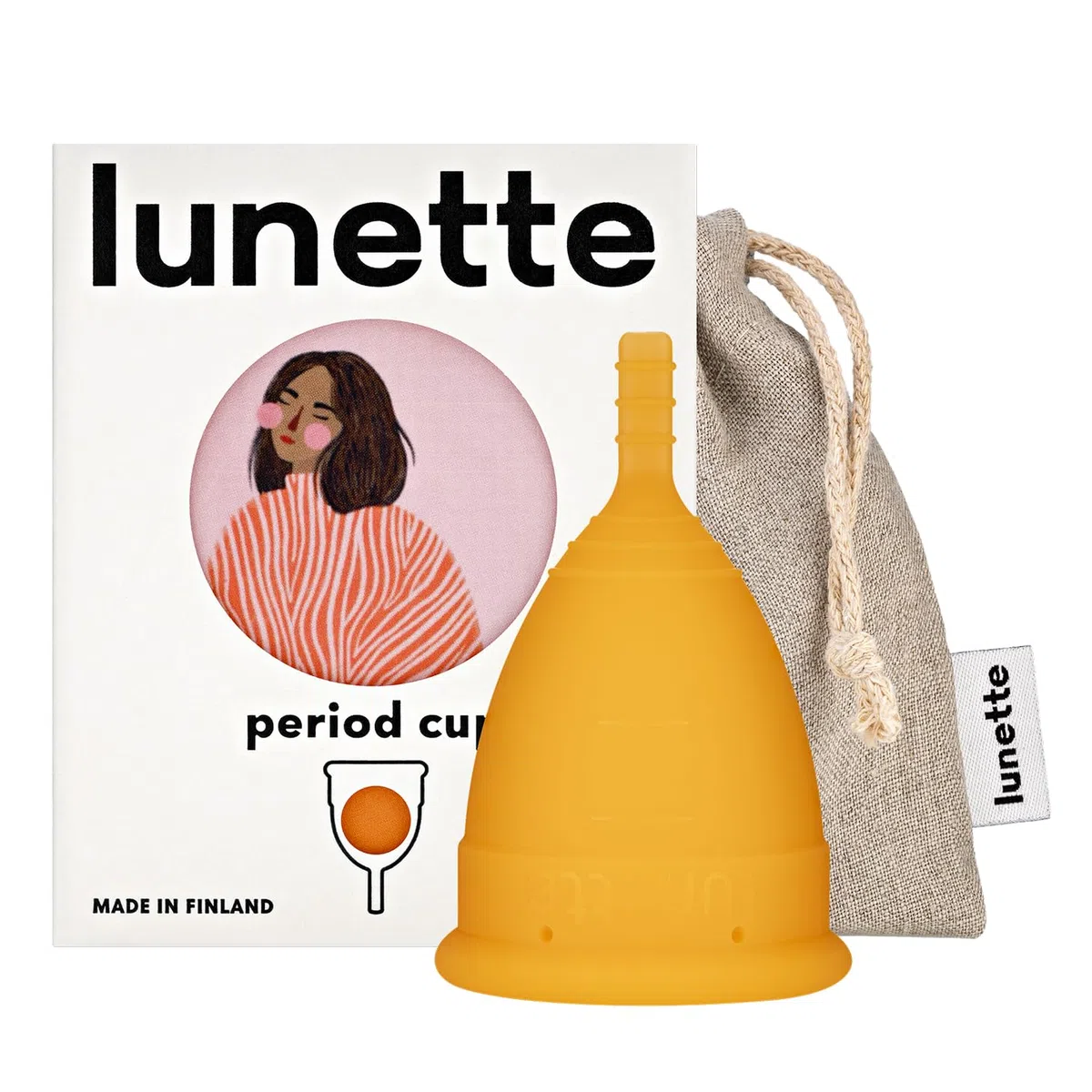 Lunette Coupe Menstruelle en Silicone Médical, Taille 2 Orange | Silicone médical 100 %, jusqu’à 12 h de protection, réutilisable, sans BPA, fabriquée en Finlande