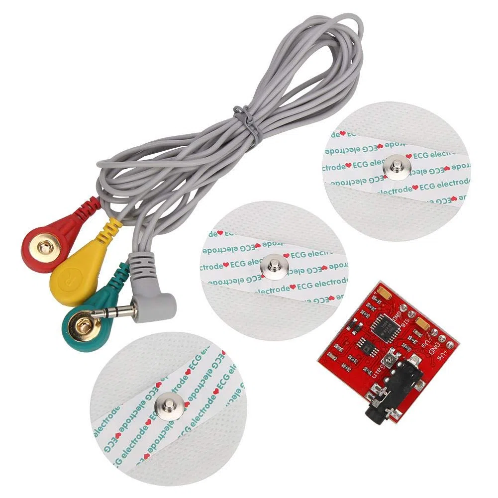EMG Capteur Musculaire, Capteur Électromyographique, Système D’Analyse Du Signal Musculaire Avec Ligne de Connexion Emg + Ventouses de Test, pour La Mesure Et Le Suivi de L’Activité Musculaire