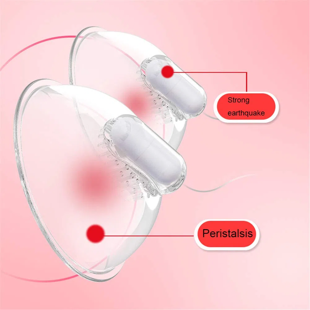Vibromasseur 10 Modes Sucker de Mamelon Vibrantes,Sex Toys pour Femme Appareil de Massage Pompe Stimulateur de Poitrine Adulte pour Couple/Femme/Homme,Clear,B