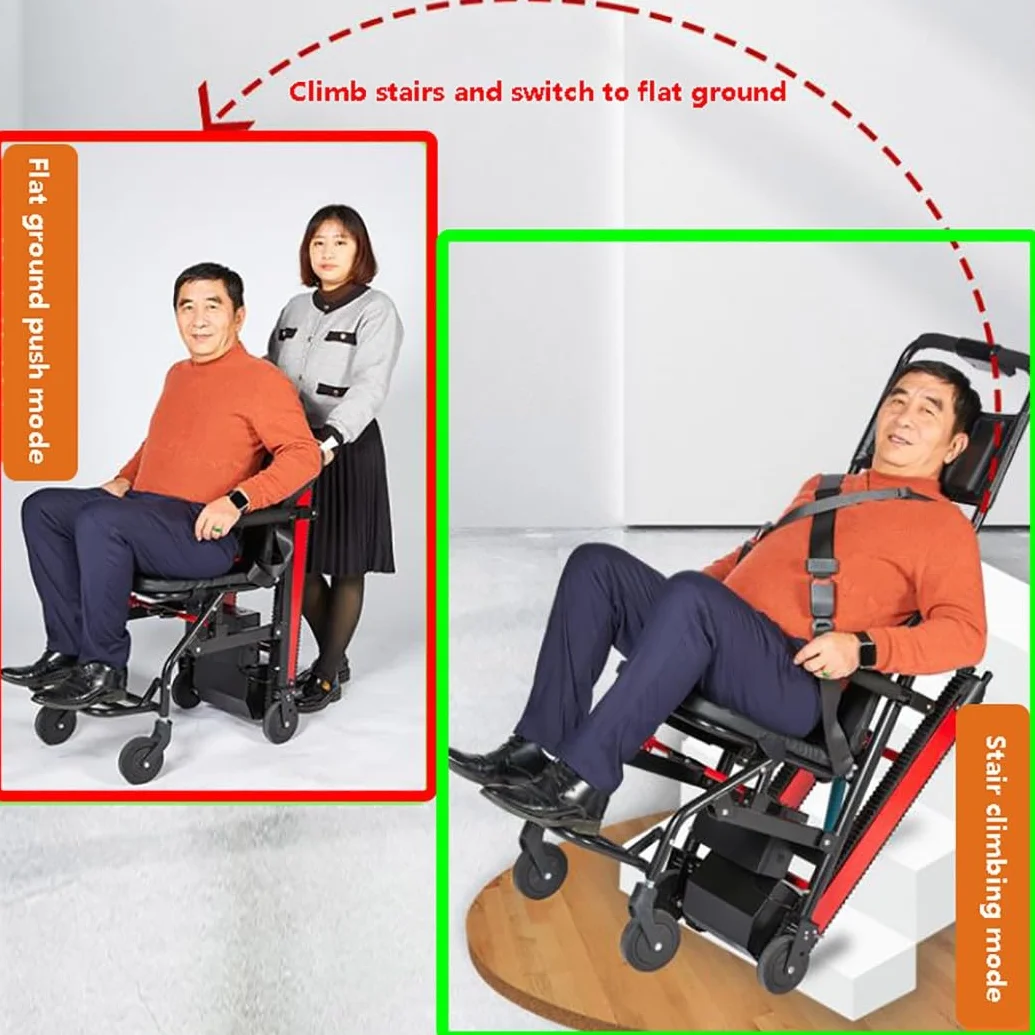 Monte-Escaliers Électriques,Fauteuil Roulant Électrique,Monte-Escalier Portable,Fauteuil Roulant Monte-Escalier,Aide À La Marche pour Adultes Handicapés Et Personnes Âgées 13ah