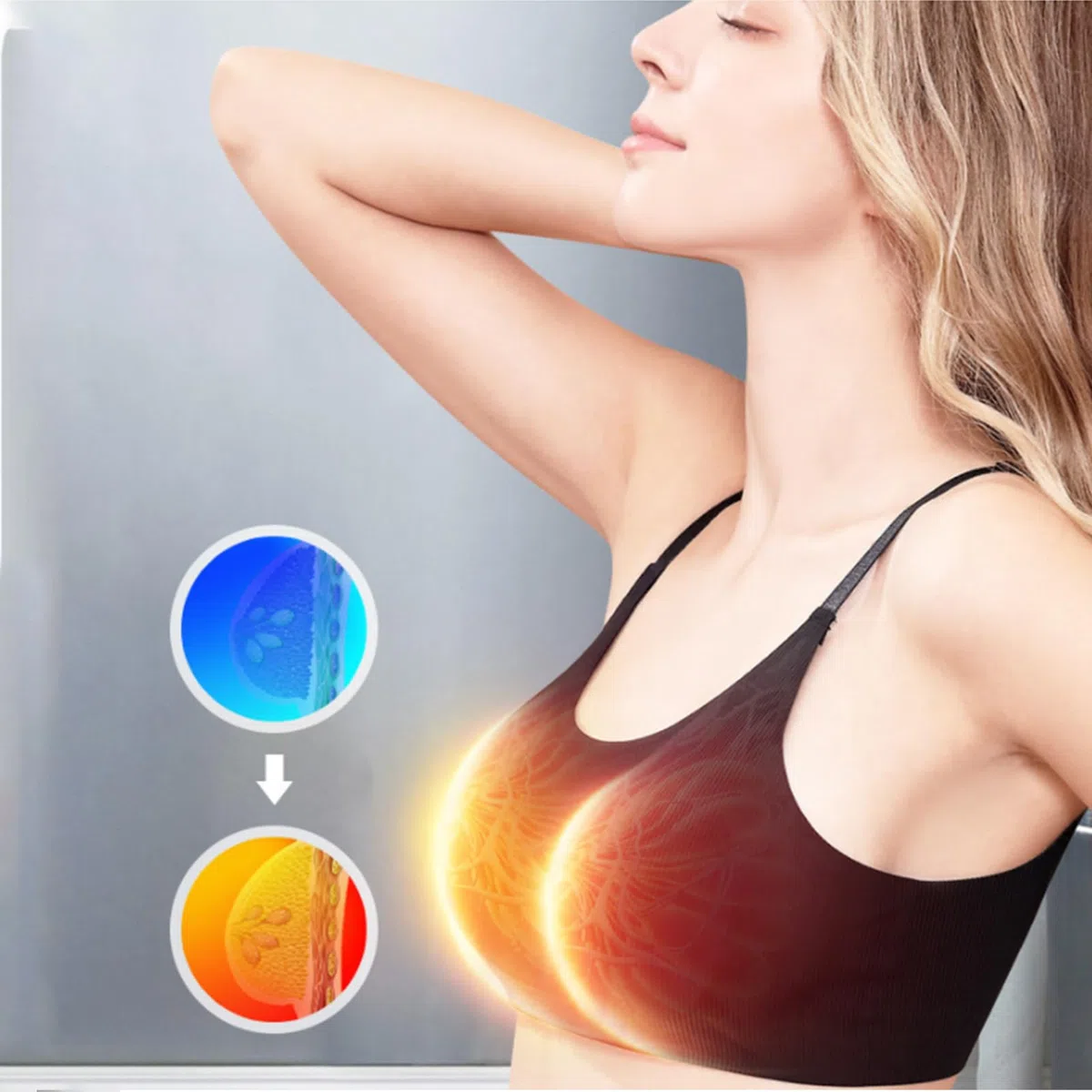 Soutien-Gorge Massant Pour Poitrine, Enceinte Brassière Chauffante | Masque Massant Poitrine, Soutien-Gorge Massants Amplificateur De Volume, 3 Programmes, Allaitement, Grossesse Et Postpartum