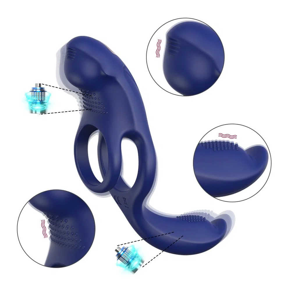 Masseur de Prostate Intelligent 3-en-1 avec APP - Vibromasseur à Poussée Automatique & Anneau Pénien - 9 Modes de Vibration & Télescopique - Silicone Médical Étanche - Sextoy Homme Point P & Couple