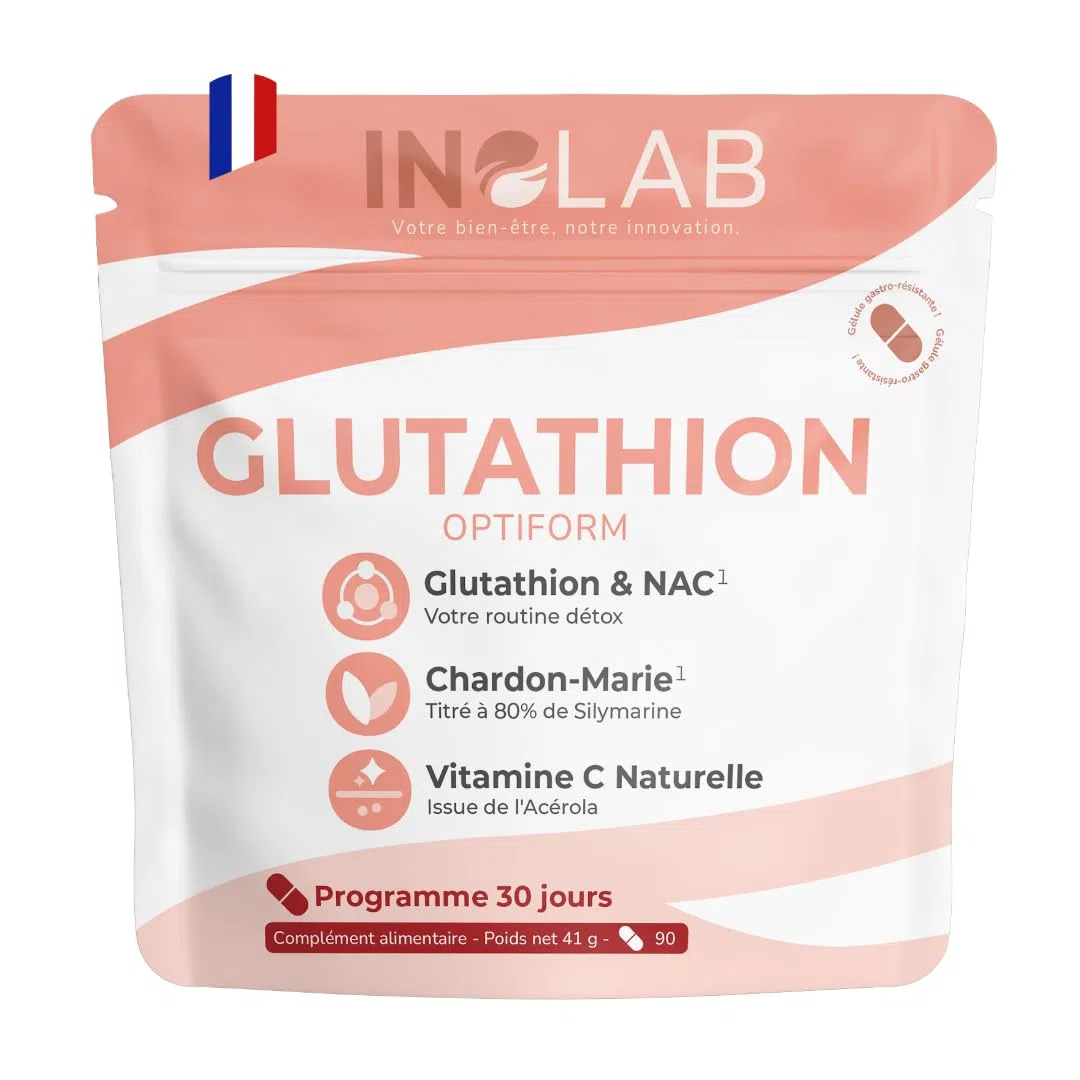 INOLAB Glutathion NAC Chardon Marie Acérola I Detox Immunité | N-acetyl-cysteine Glutathione à fermentation Naturelle I Gélule GASTRO RESISTANTE Assimilation optimisée I Détox Antioxydant