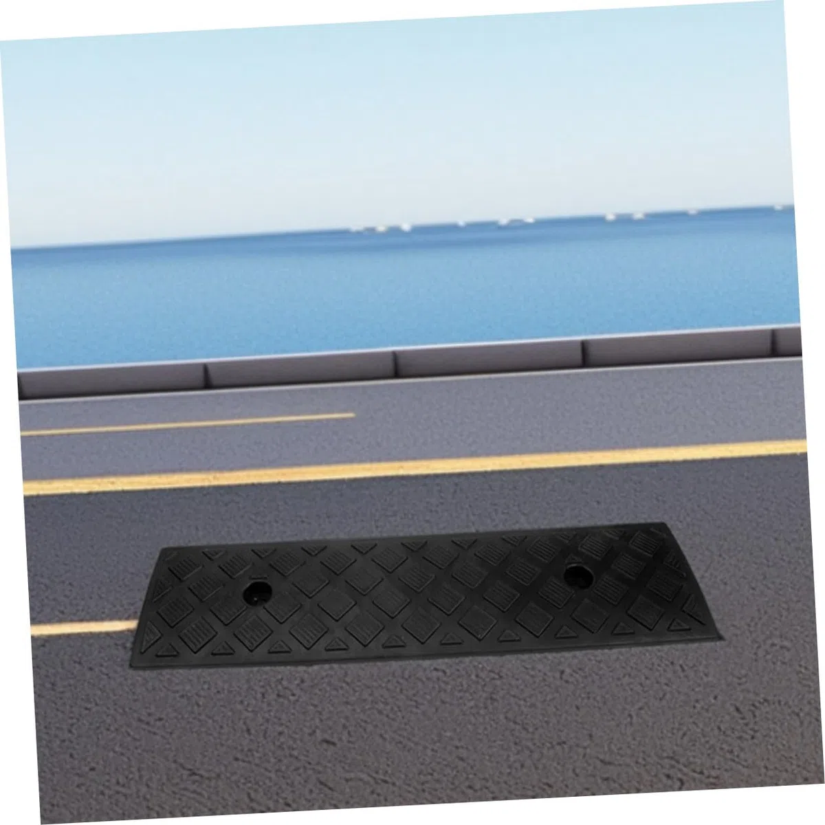 CALLARON Rampe De Seuil Antidérapante 2 Pièces 3 Cm Hauteur en Caoutchouc Et Plastique Épais pour Allée, Trottoir, Garage, Scooter Et Fauteuil Roulant, Accès Véhicule, Usage Intérieur Et Extérieur