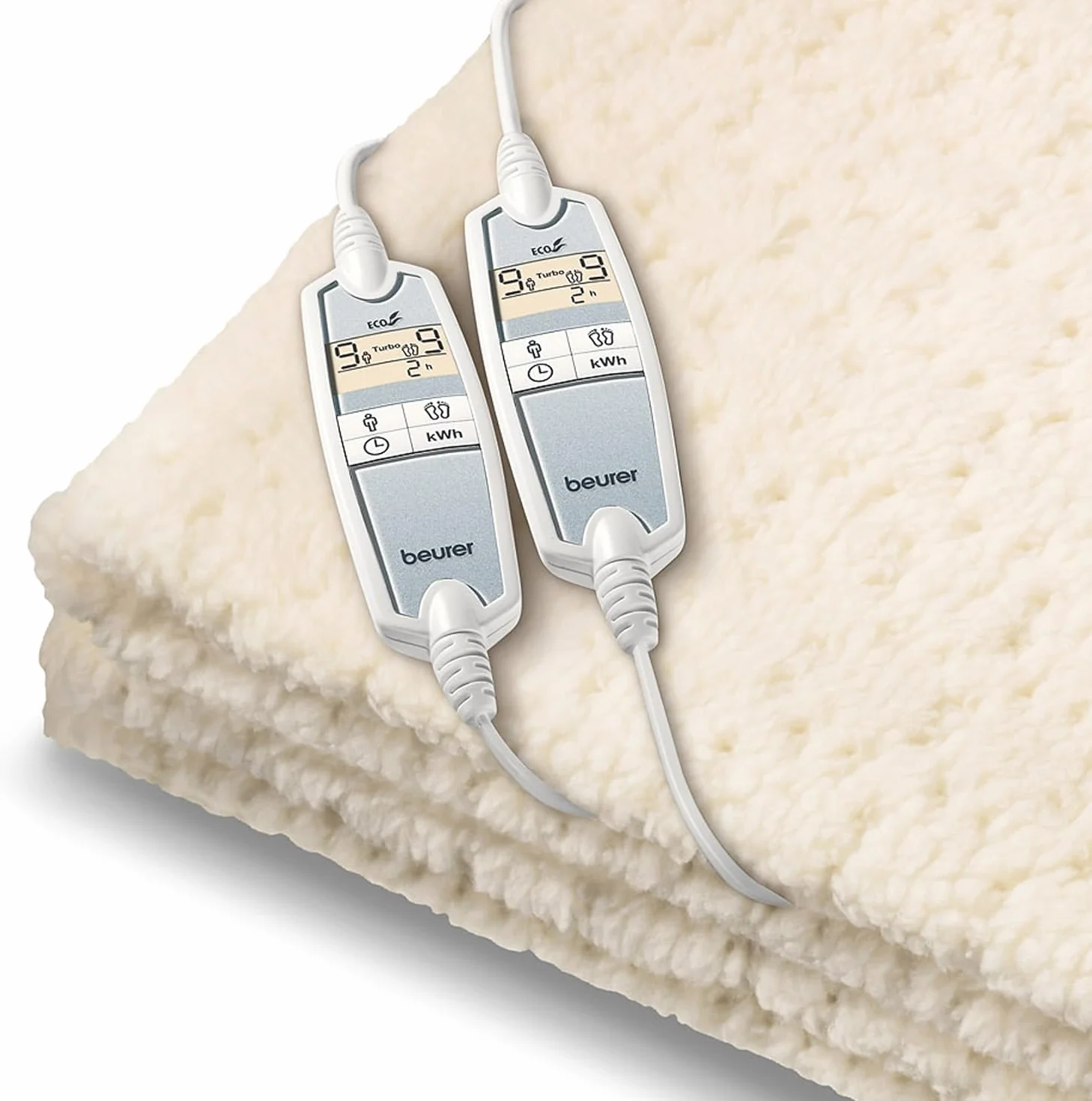 Beurer UB 86 Surmatelas chauffant, 160 x 150 cm, 2 places, zones de chauffage réglables séparément, arrêt automatique, pour canapé et lit, lavable en machine