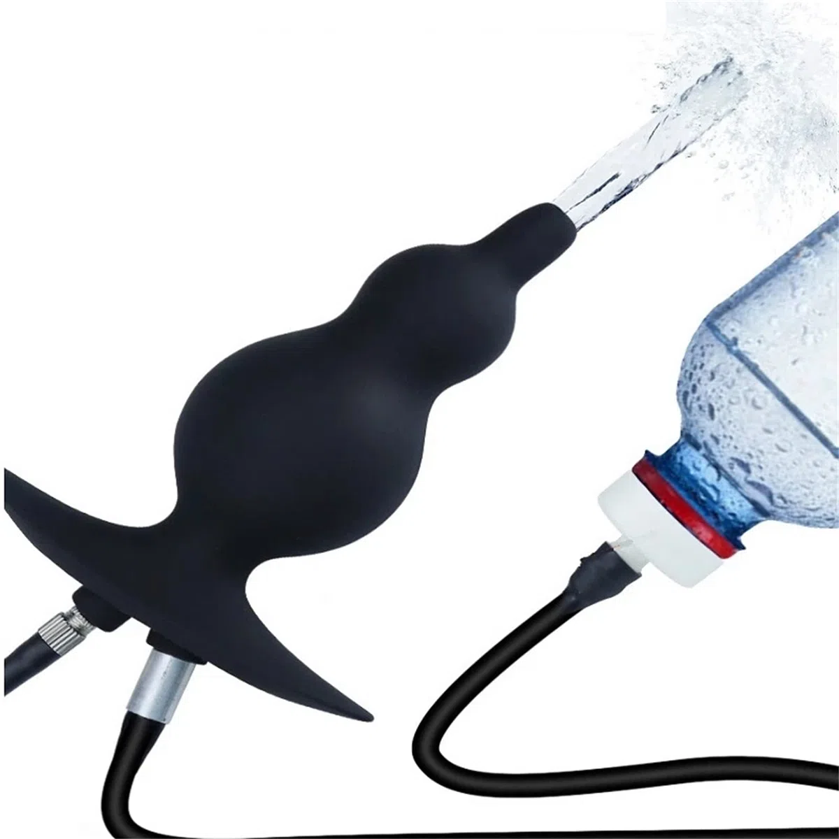 Plug anal gonflable en silicone avec pompe et lavement anal, plug anal en silicone, extension de l'anus, perles anales, gode anal for hommes et femmes