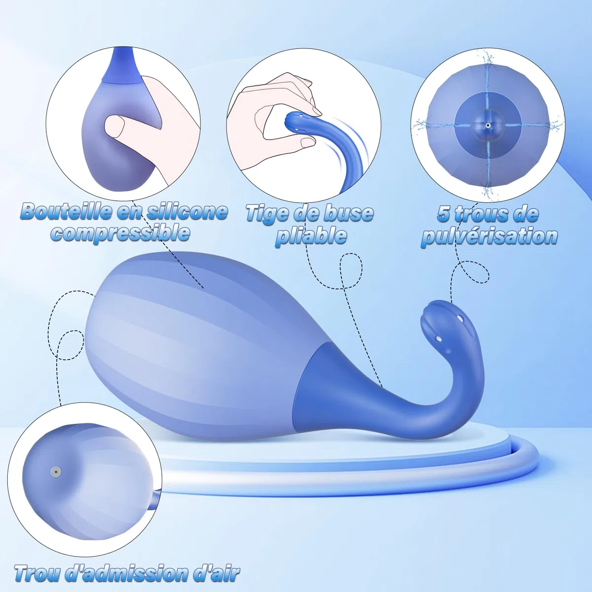Poire de Lavement Intime Anus Douche - Poire à Lavement Intime 300 ML avec Buse de Douche Anale Flexible, Poire Lavement Oreilles Anti-Reflux pour Côlon et Intestins Poire de Lavement Rectale Adulte