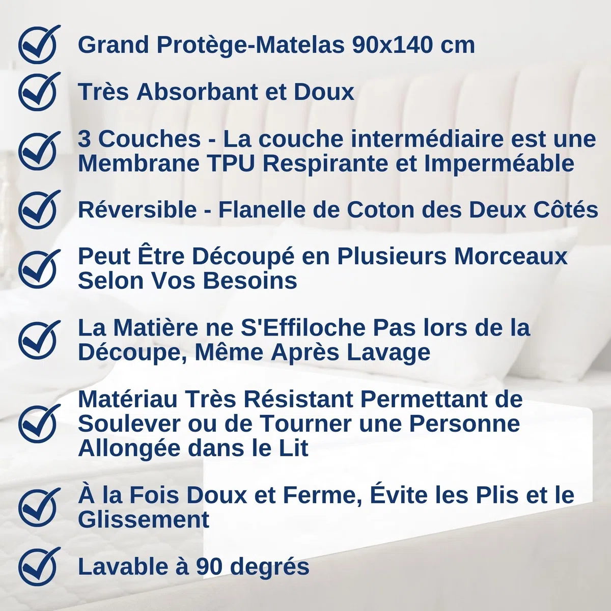 Snibbs Protège-Matelas Impermeable Alaise 90x140, Alèse Imperméable, Alèse pour Incontinence Lavable, Protection Contre L'humidté 90*140, Alèse pour Incontinence en Flanelle 100% Coton, Alaise Chien
