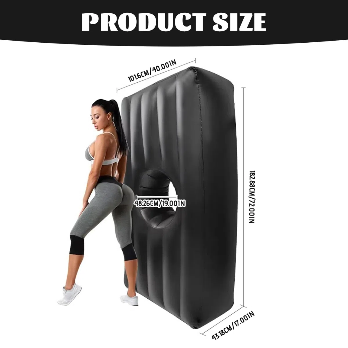 Lit BBL 77x44x17 Pouces, Chaise Ergonomique Gonflable avec Trou pour Le Confort des Fesses pour l'intérieur et l'extérieur