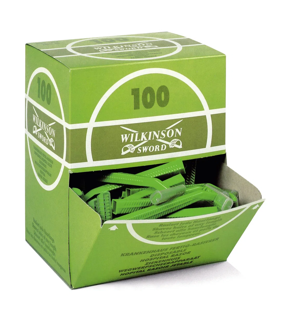Wilkinson Sword Hospital – maquinillas de rasoir jetables avec fonction retractil, boîte distributrice, couleur vert