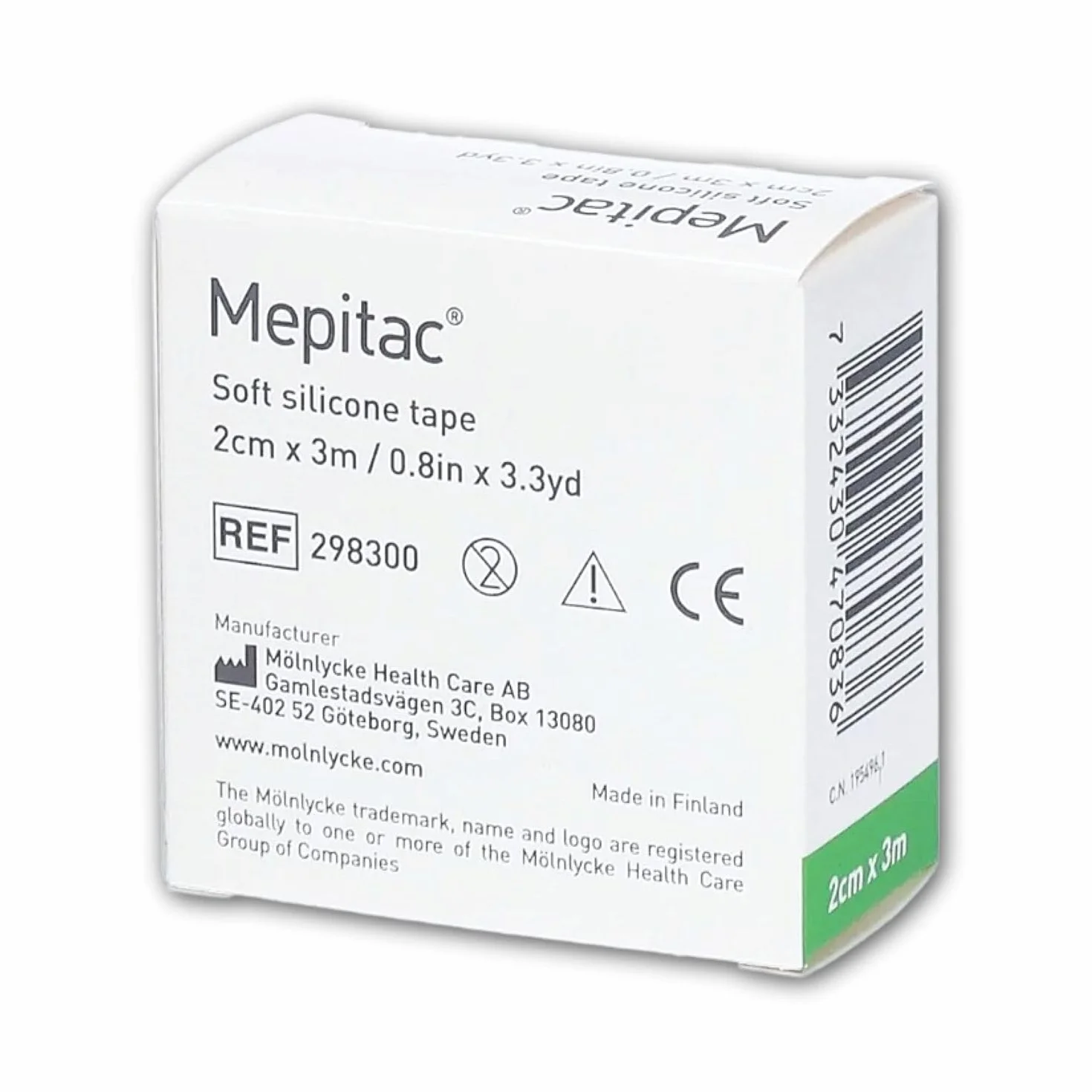 Mölnlycke, Mepitac 2 cm x 3 m, ruban silicone souple.