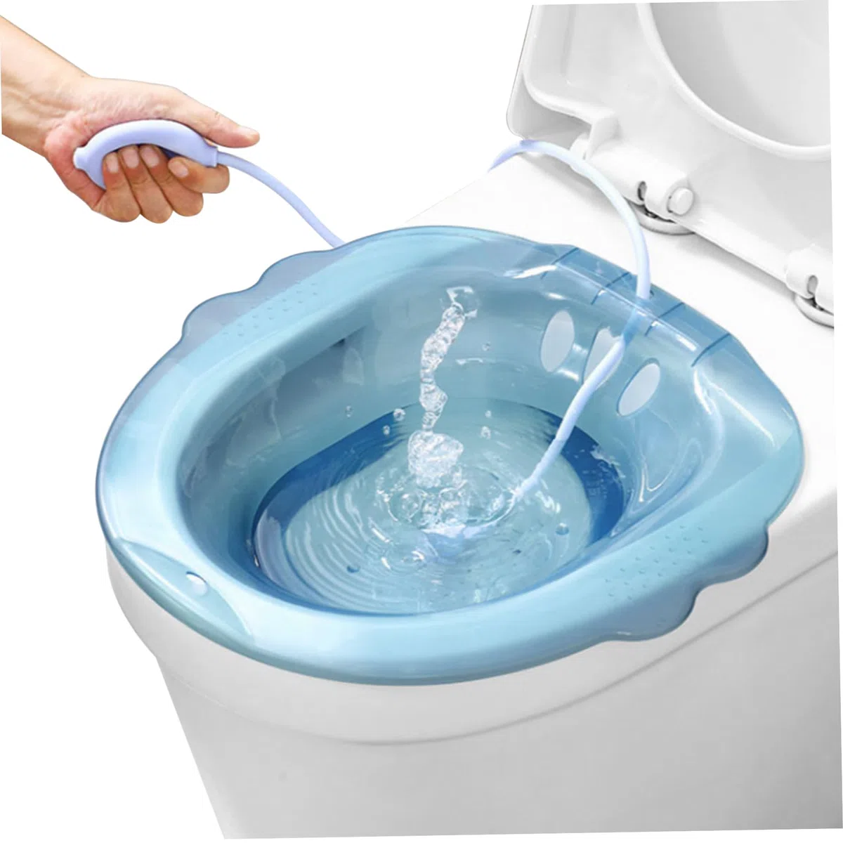 Baignoire de Sitz Portable sur Les Toilettes bassin de Bain Sitz avec Chasseur pour la Grossesse et récupération Post-Partum, hémorroïdes, Accessoire bidet