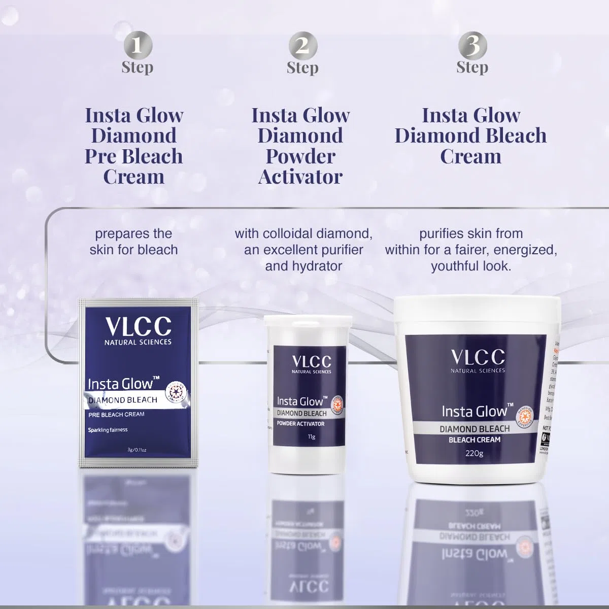 Vlcc Insta Glow Diamond Bleach, 402 g