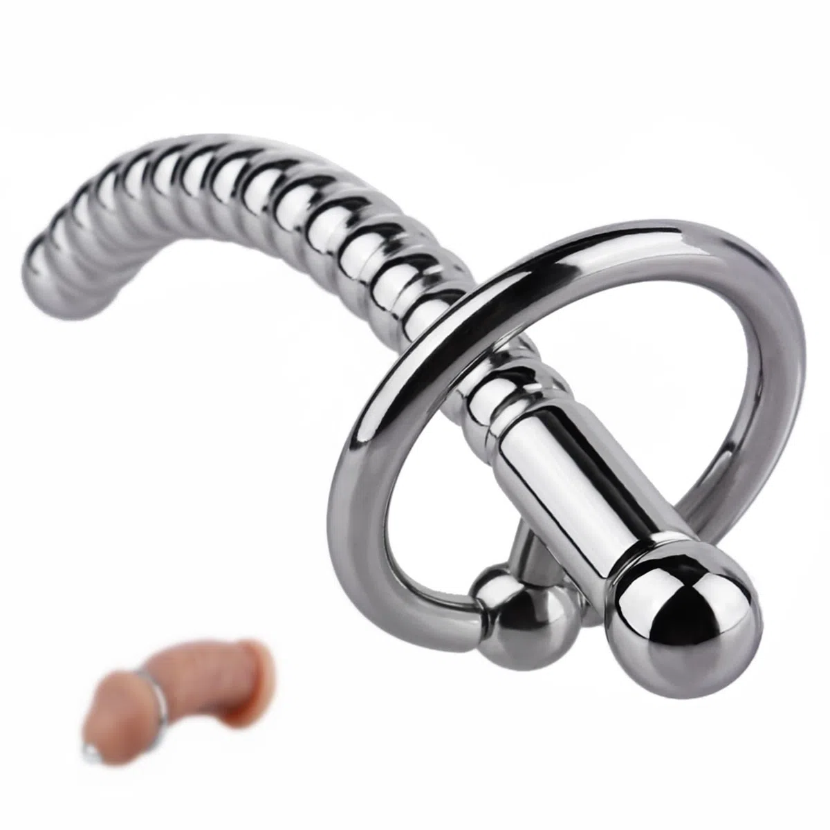 Tige urétrale amovible en métal pour hommes avec anneau fixe Accessoire d'exercice - frhlM74 (S)