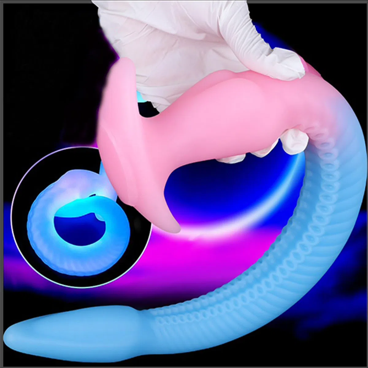 AMAZBEE Gode Anal en Silicone Tentacule Octopus Dildo xxl Extra Long avec Base Stimulant Anal Stretcher Soft Anal Plug Sex Toy Couples Extreme Sex (Purple-M)
