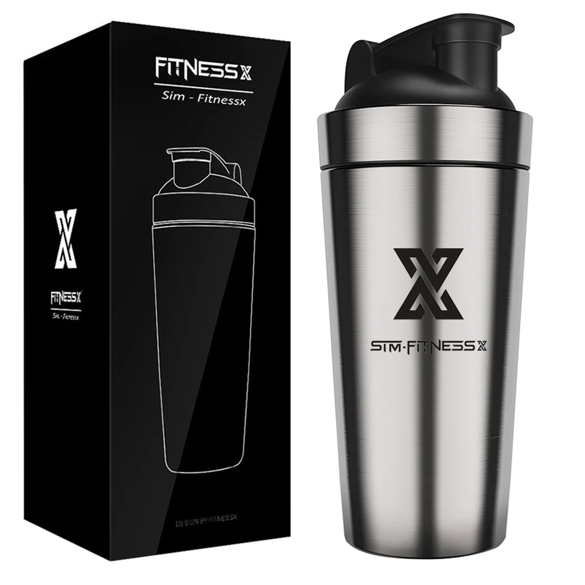 X SIM FITNESSX Sport Fitness Shaker acier inoxydable Protéines Bottle de protéines | Bottle de protéines Conservation de la chaleu (700ml)