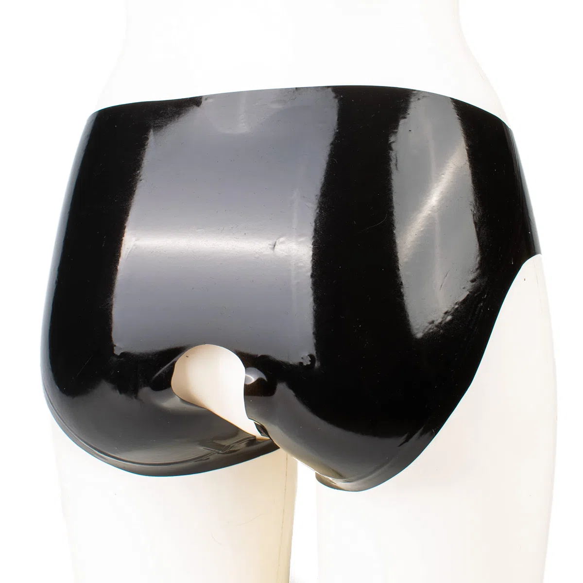 Rubberfashion Slip en Latex Sexy Ouvert dans Le Bas - Tuyau en Caoutchouc en Latex avec Trou - Pantalon en Latex pour Femmes et Hommes