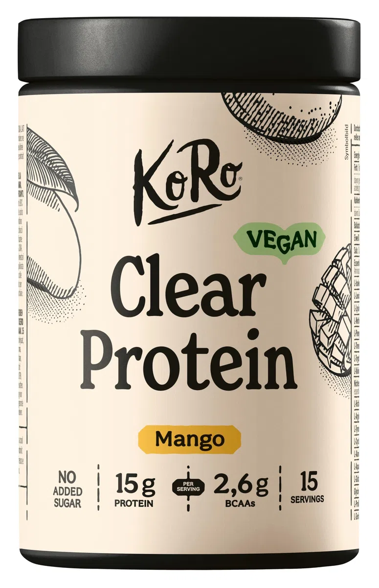 KoRo - Clear protein vegan à la mangue 300 g - Source de protéines vegan - Contient des BCAA - Sans sucres ajoutés : Sucré au sucralose*