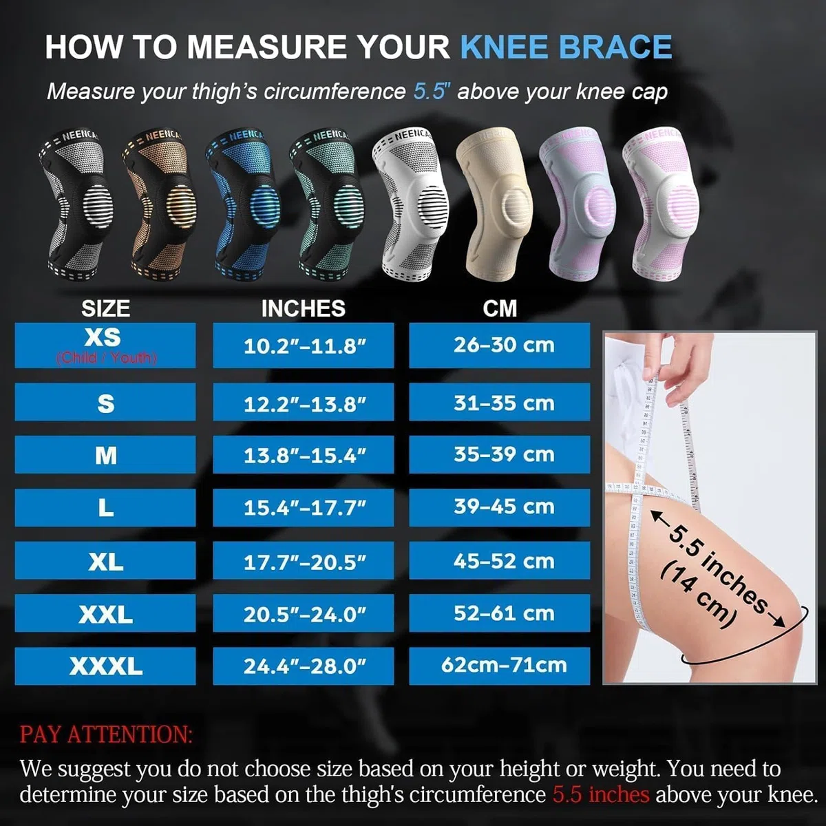 NEENCA Genouillère Professionnelle pour Homme et Femme avec Coussinets en Gel Rotulien et Stabilisateurs Latéraux,Genouillères de Qualité Médicale pour la Course,les Déchirures du Ménisque,l'arthrite