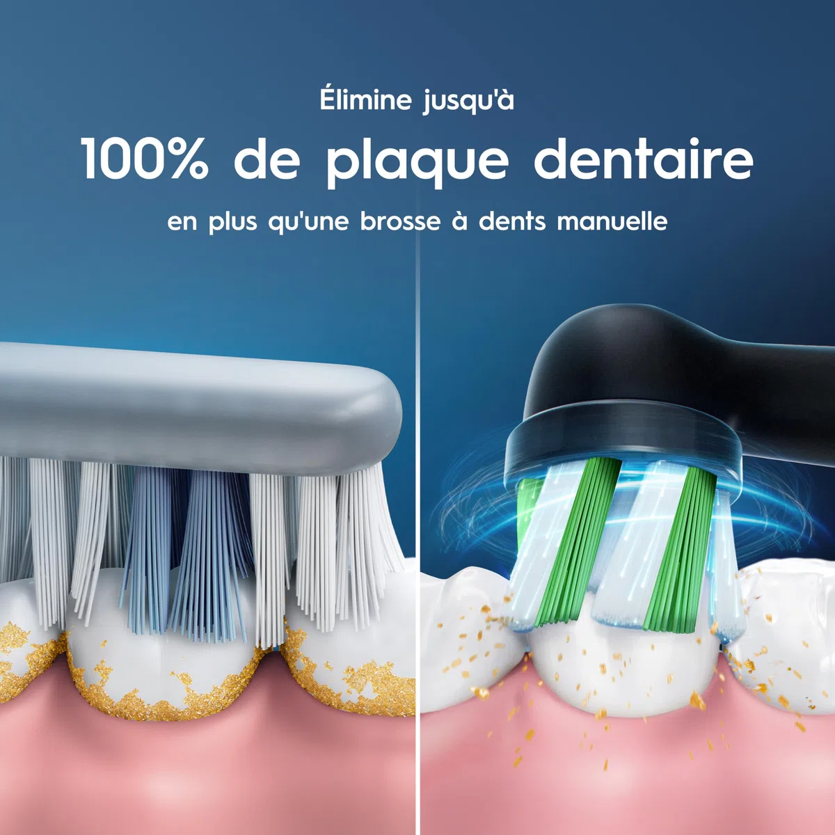Oral-B Brosse à Dents Electrique Pro 1 avec Brossette de Rechange, Noire – 3 Modes de Nettoyage dont Douceur, Brossage avec des Oscillo-Rotations et Pulsations, Chargeur