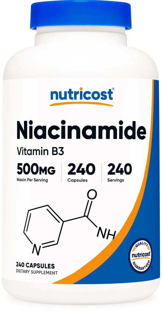 Nutricost Vitamine B3 Niacinamide 400mg, 120 Capsules - Sans Gluten, Non-OGM, Sans Soja, Sans Flush de Niacine, Boost d'Énergie, Qualité Premium