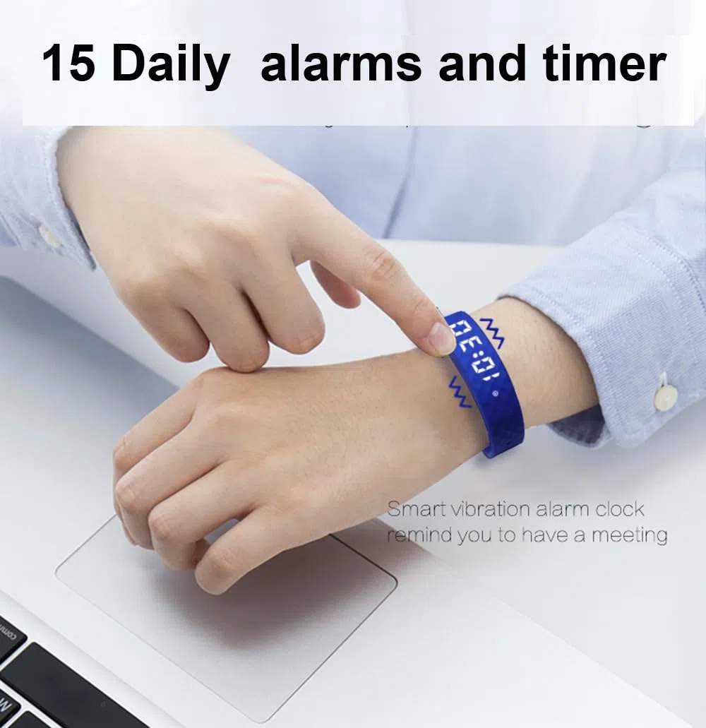 Montre avec alarme vibrante, bracelet d'apprentissage de la propreté, montre rechargeable avec 15 alarmes quotidiennes