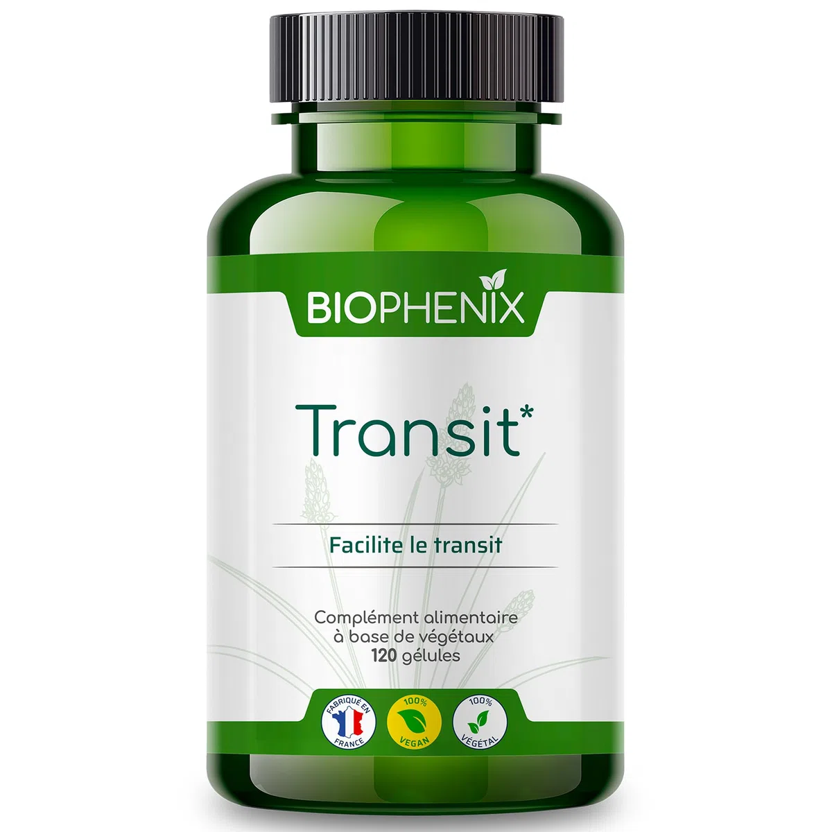 Biophénix Transit 120 Gélules - Complément Alimentaire 100% Naturel à Base de Végétaux - Casse Muette, Enzymes de Papaye Fermentée et Ispaghul - Facilite le Transit