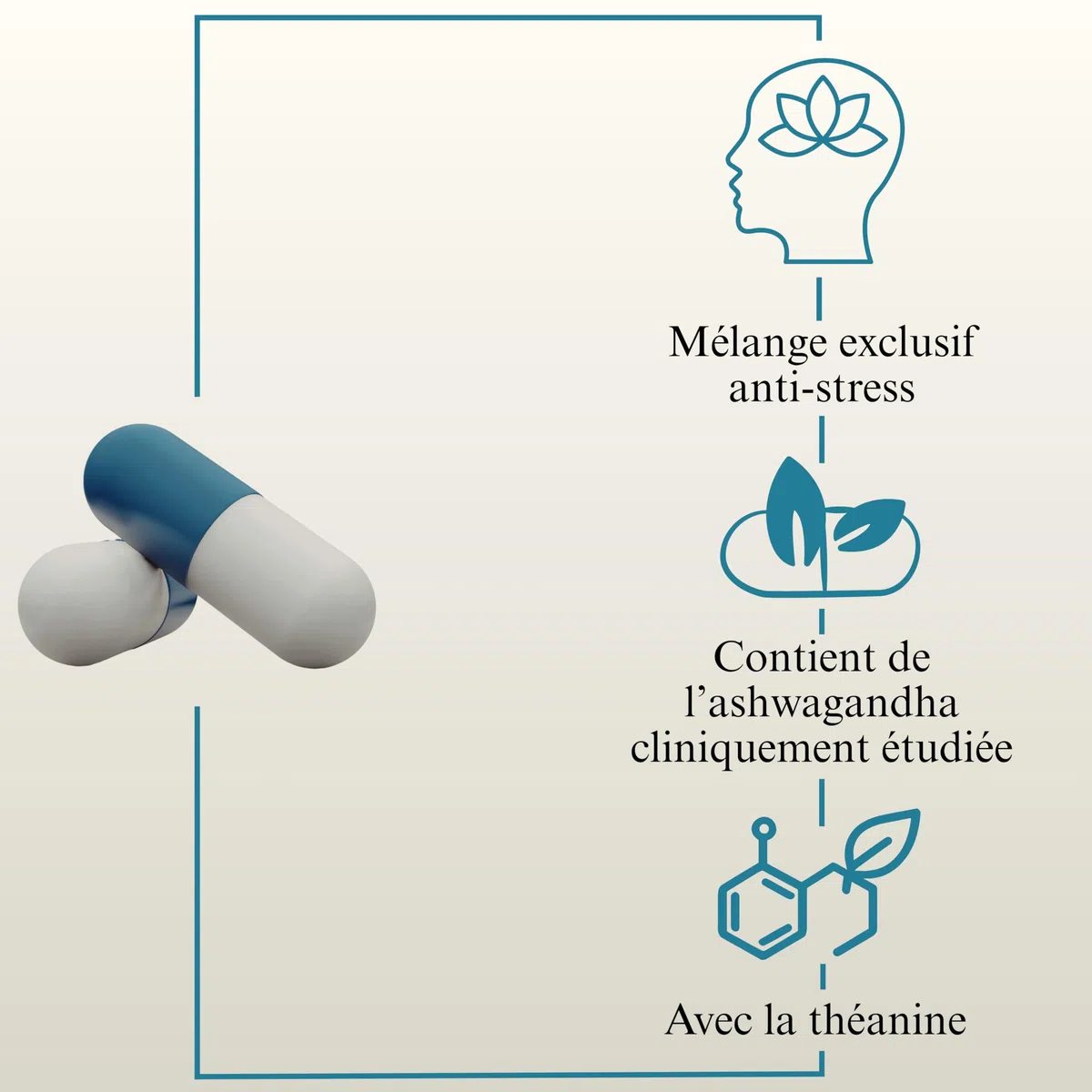 Cortisol Manager – Anti-Stress & Équilibre Mental – Ashwagandha 5% Withanolides, L-Théanine, Magnésium Bisglycinate & Vitamine D3 – Sommeil & Fatigue – 60 Gélules Végan – Cure 1 Mois