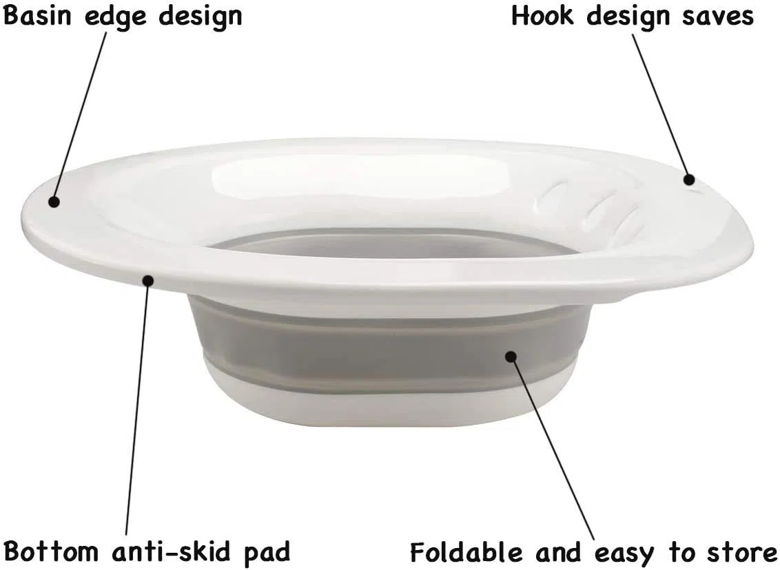 Bains Siège Enceintes-Femmes Hémorroïdes Post-Partum - MissZM, Rangement Pliable Suspendu Grande Capacité Soins Privés Lavage Siège de Toilette Anti-Débordement (Gris)