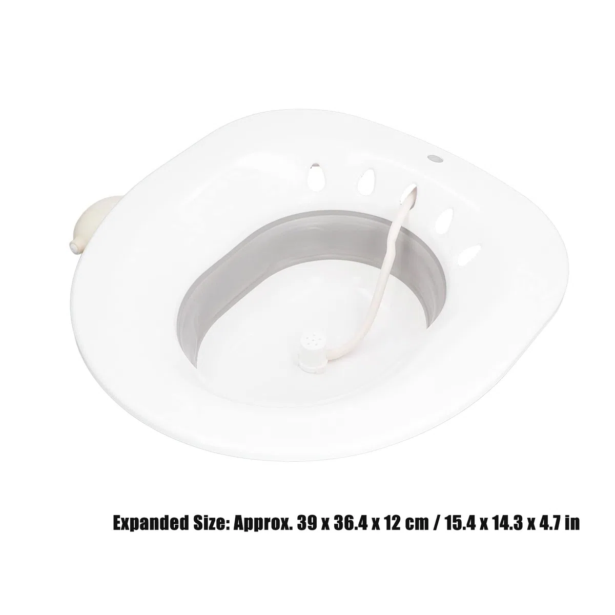 Garosa Bain de Toilette Lavable avec Chasse d'eau Soins Post-Partum Apaise Les Hémorroïdes Siège de Toilette Pliable Bain Bidet sans Accroupissement et Jetable Gris