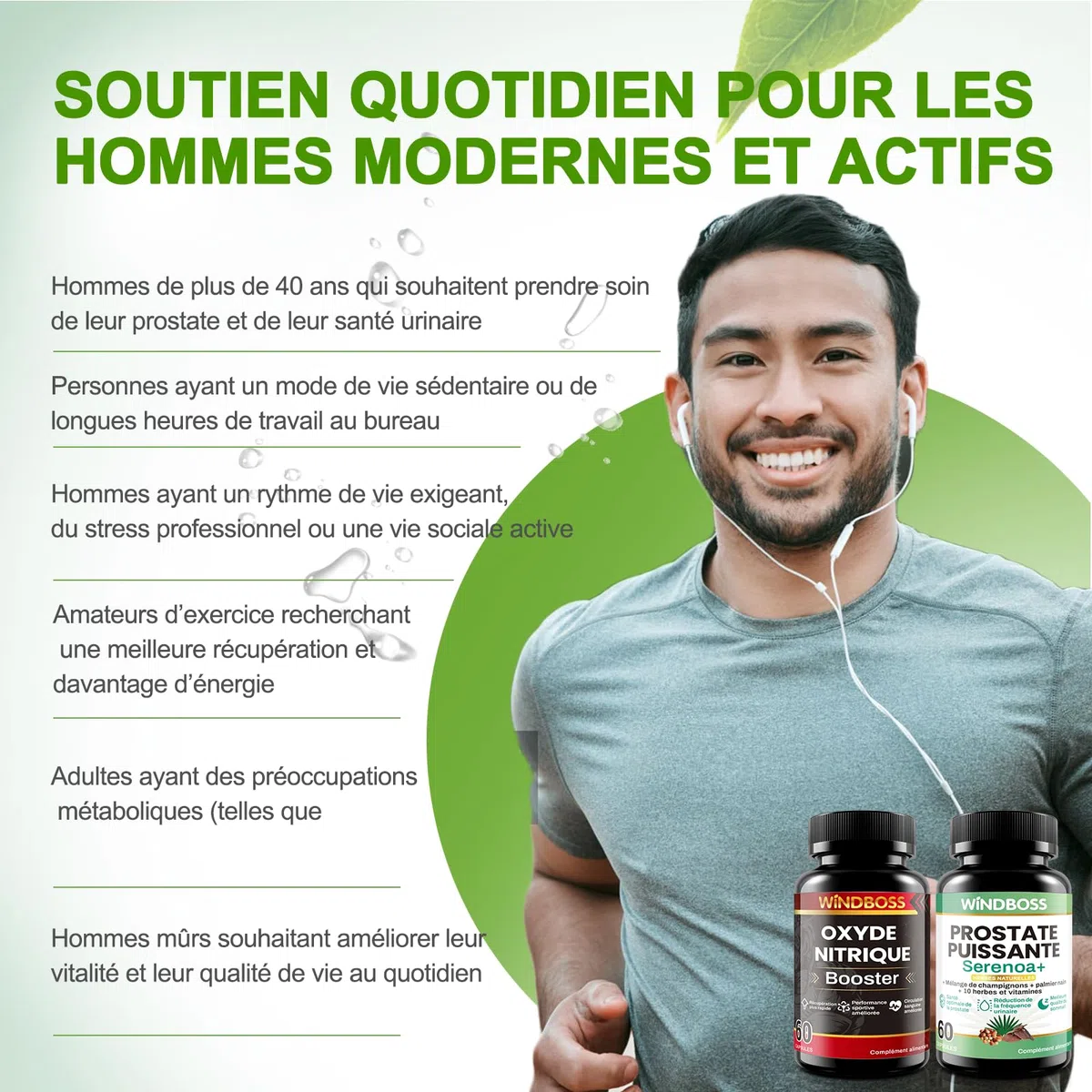 WINDBOSS Pack 2 en 1 – Booster d’Oxyde Nitrique & Complément Prostate pour Hommes – 60 Gélules Chacun – Améliore Circulation, Endurance, Santé Urinaire et Qualité du Sommeil avec